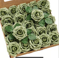 Artificial Roses, Elf Green, 3 Inch 50 Pcs in Gn- Elf Green