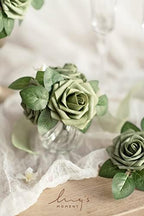 Artificial Roses, Elf Green, 3 Inch 50 Pcs in Gn- Elf Green, alternate view 2