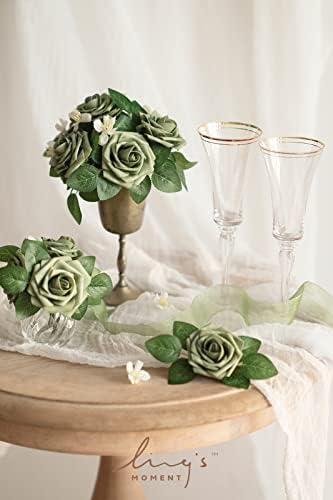 Artificial Roses, Elf Green, 3 Inch 50 Pcs in Gn- Elf Green, alternate view 3