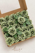Artificial Roses, Elf Green, 3 Inch 50 Pcs in Gn- Elf Green, alternate view 4