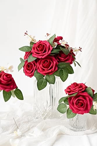 Artificial Roses, Hot Pink, 3 Inch 25 Pcs in 3" in Pk- Hot Pink, alternate view 3