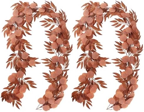 Artificial Silk Eucalyptus Vine Fall Garland with Willow Leaves 2P