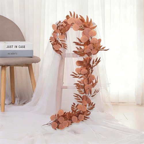 Artificial Silk Eucalyptus Vine Fall Garland with Willow Leaves 2P, alternate view 6