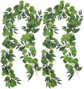Artificial Silk Eucalyptus Vine Garland with Willow Leaves 2P 6Ft