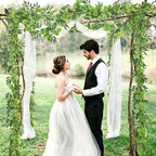 Artificial Silk Eucalyptus Vine Garland with Willow Leaves 2P 6Ft, alternate view 4