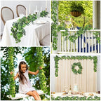 Artificial Silk Eucalyptus Vine Garland with Willow Leaves 2P 6Ft, alternate view 5