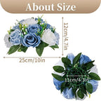 Artificial Silk Flower Ball, Wedding Centerpiece, Dusty Blue, 6Pcs in White/Gold/Grey, alternate view 3