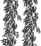 Artificial Silk Willow Leaves Vine Twig 2Pc 5.9Ft Halloween Garland