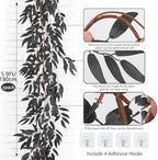 Artificial Silk Willow Leaves Vine Twig 2Pc 5.9Ft Halloween Garland, alternate view 4