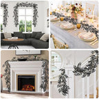 Artificial Silk Willow Leaves Vine Twig 2Pc 5.9Ft Halloween Garland, alternate view 5