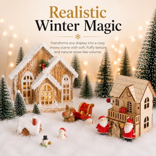 Artificial Snow Blanket - Thick Fluffy Fake Snow Roll for Christmas Village Display - Winter Wonderland Decor, alternate view