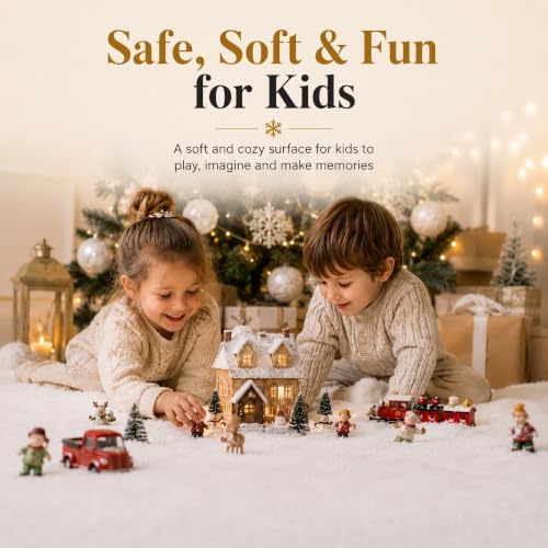 Artificial Snow Blanket - Thick Fluffy Fake Snow Roll for Christmas Village Display - Winter Wonderland Decor, alternate view