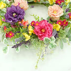 Artificial Spring Summer Wreath Peony Wreaths for Front Door with Olive Leaf, Eucalyptus Leaf, Daisy, Lavender, alternate