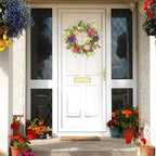 Artificial Spring Summer Wreath Peony Wreaths for Front Door with Olive Leaf, Eucalyptus Leaf, Daisy, Lavender, alternate