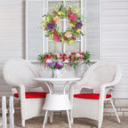 Artificial Spring Summer Wreath Peony Wreaths for Front Door with Olive Leaf, Eucalyptus Leaf, Daisy, Lavender, alternate