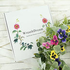 Artificial Spring Summer Wreath with Pansy Flowers, Flocked Lamb Ear Leaves, Eucalyptus Leaves, Fern Branches, alternate view