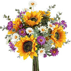 Artificial Sunflowers Fake Cemetery Flowers for Grave Bouquet with Sunflowers for Bridal Bouquets Wedding