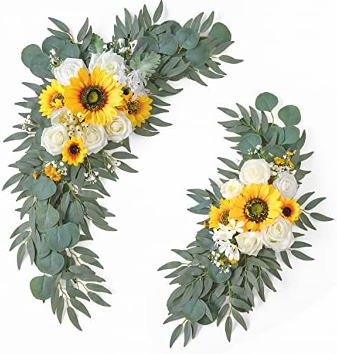 Artificial Sunflowers Wedding Arch Flowers Set of 2