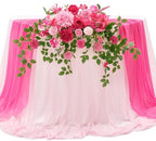 Artificial Sweetheart Flower Swag with Table Cloth and Table Runner, Pack of 3 Floral Arrangement for Wedding