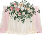 Artificial Sweetheart Flower Swag with Table Cloth and Table Runner, Pack of 3 Floral Arrangement for Wedding