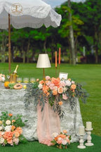 Artificial Sweetheart Flower Swag with Table Cloth and Table Runner, Pack of 3 Floral Arrangement for Wedding, alternate view