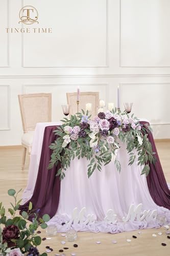 Artificial Sweetheart Flower Swag with Tablecloth and Table Runner, Pack of 3 Floral Arrangement for Wedding, alternate view