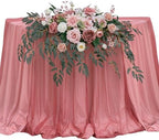 Artificial Sweetheart Flower Swag with Tablecloth and Table Runner, Pack of 3 Floral Arrangement for Wedding