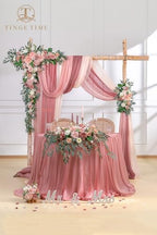 Artificial Sweetheart Flower Swag with Tablecloth and Table Runner, Pack of 3 Floral Arrangement for Wedding, alternate view