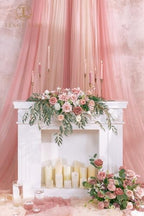 Artificial Sweetheart Flower Swag with Tablecloth and Table Runner, Pack of 3 Floral Arrangement for Wedding, alternate view