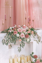 Artificial Sweetheart Flower Swag with Tablecloth and Table Runner, Pack of 3 Floral Arrangement for Wedding, alternate view