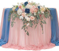 Artificial Sweetheart Flower Swag with Tablecloth and Table Runner, Pack of 3 Floral Arrangement for Wedding