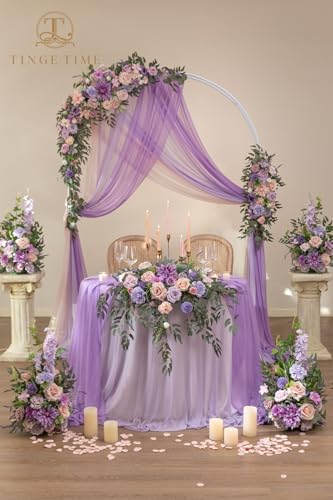 Artificial Sweetheart Flower Swag with Tablecloth and Table Runner, Pack of 3 Floral Arrangement for Wedding, alternate view