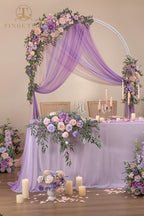 Artificial Sweetheart Flower Swag with Tablecloth and Table Runner, Pack of 3 Floral Arrangement for Wedding, alternate view