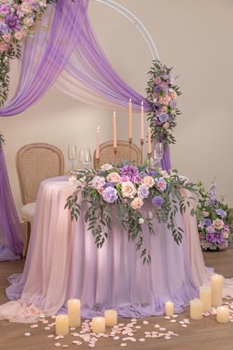 Artificial Sweetheart Flower Swag with Tablecloth and Table Runner, Pack of 3 Floral Arrangement for Wedding, alternate view
