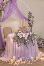 Artificial Sweetheart Flower Swag with Tablecloth and Table Runner, Pack of 3 Floral Arrangement for Wedding, alternate view