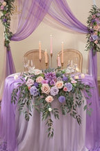 Artificial Sweetheart Flower Swag with Tablecloth and Table Runner, Pack of 3 Floral Arrangement for Wedding, alternate view