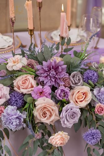 Artificial Sweetheart Flower Swag with Tablecloth and Table Runner, Pack of 3 Floral Arrangement for Wedding, alternate view