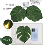 Artificial Tropical Palm Leaves String Lights Large Size 2Pc 20LED, alternate view 3