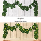 Artificial Tropical Palm Leaves String Lights Large Size 2Pc 20LED, alternate view 5