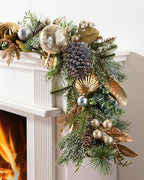 Artificial Unlit Christmas Garland for the Home | Traditional Holiday Decorations | for Indoor Decor (Gilded