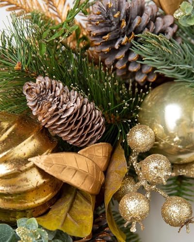 Artificial Unlit Christmas Garland for the Home | Traditional Holiday Decorations | for Indoor Decor (Gilded, alternate view