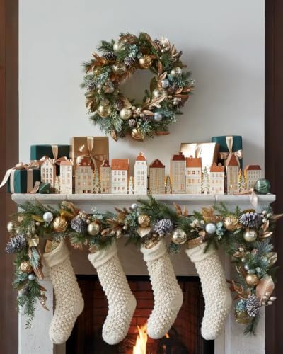 Artificial Unlit Christmas Garland for the Home | Traditional Holiday Decorations | for Indoor Decor (Gilded, alternate view
