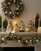 Artificial Unlit Christmas Garland for the Home | Traditional Holiday Decorations | for Indoor Decor (Gilded, alternate view