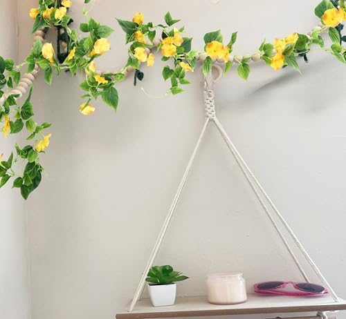 Artificial Vines 15Feet Silk Flower Garland for Outdoors Yellow Morning Glory Vine Artificial Flowers Hanging, alternate view