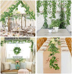 Artificial Vines Ivy Garland 2Pc 6.56Ft Green Grape Leaves Greenery, alternate view 4