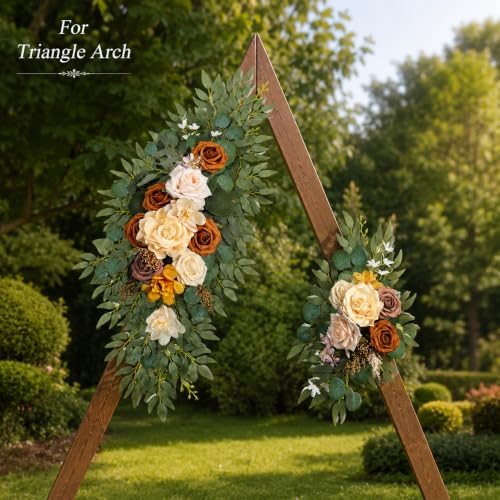 Artificial Wedding Arch Flower Swags, Terracotta & Pink in Terracotta & Pink, alternate view 4