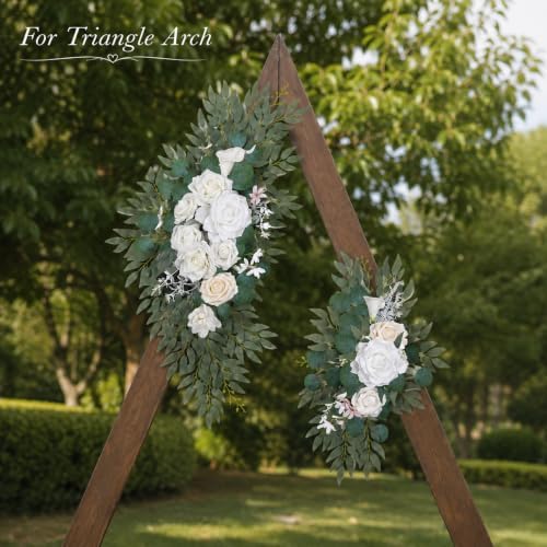 Artificial Wedding Arch Flower Swags, White & Cream in White & Cream, alternate view 3