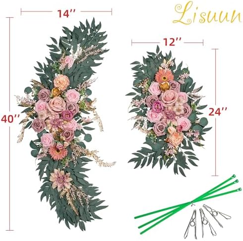 Artificial Wedding Arch Flowers, 2 Large Floral Swags, alternate view 6