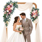 Artificial Wedding Arch Flowers, 2-Piece Faux Floral Swag