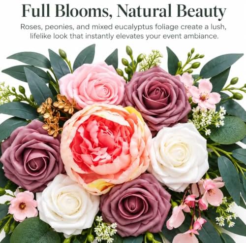Artificial Wedding Arch Flowers, 2-Piece Faux Floral Swag, alternate view 5